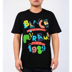 Y2K Mens Black Pyramid 1989 Black T-Shirt Size XL